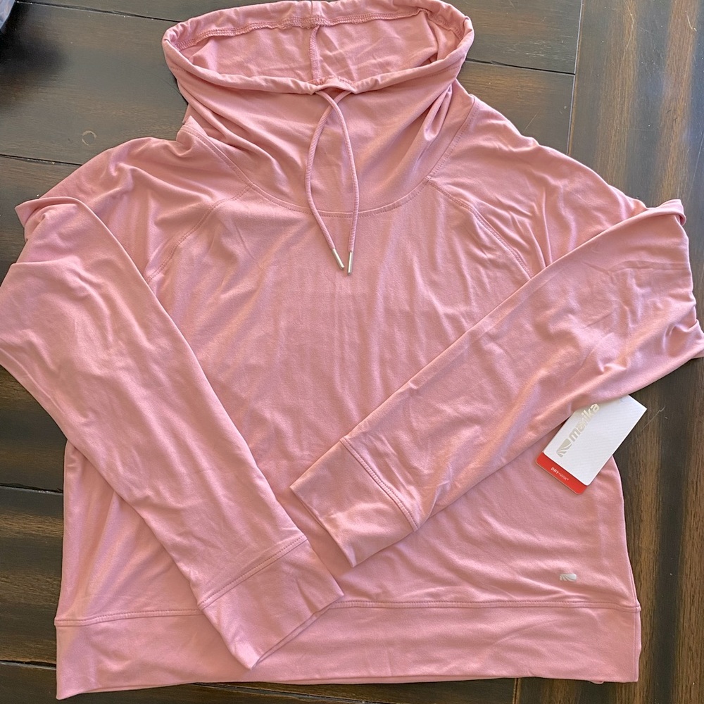 Marika Cropped Funnel Neck Athleisure Pullover top Size XL